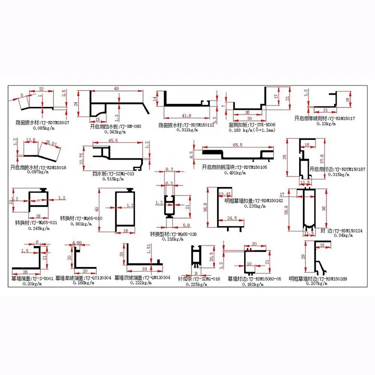 Factory Cheap Price Building 15032 Semi-suppress Board cutting machine aluminum composite cladding profile