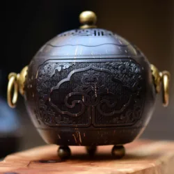 Unique Style Orthodox Censer Handmade Eco-friendly Wood Incense Burner with Metal Holders for Coil Incense