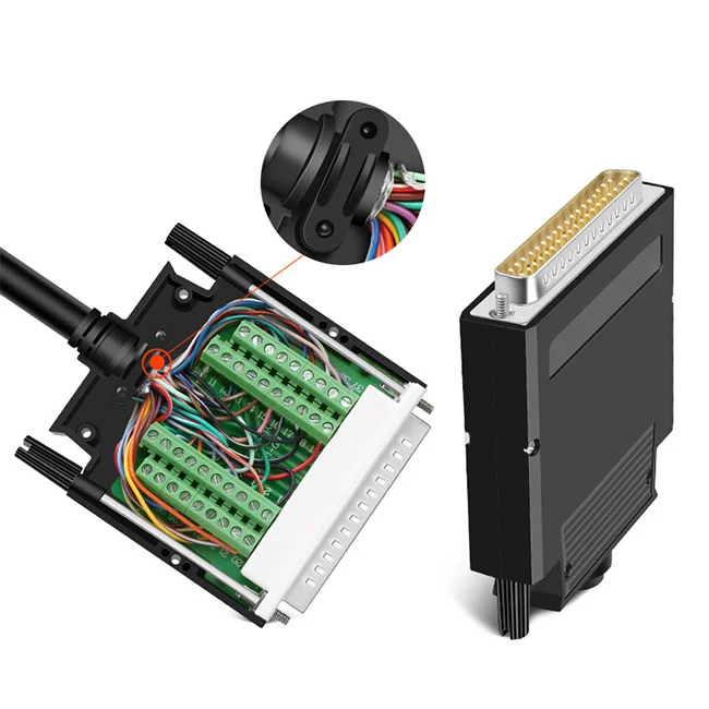 Connector DB37 D-SUB Female Jack 37 Pin Port Terminal Breakout With Shell 2 Row Solder-Free DB37 Male Adapter