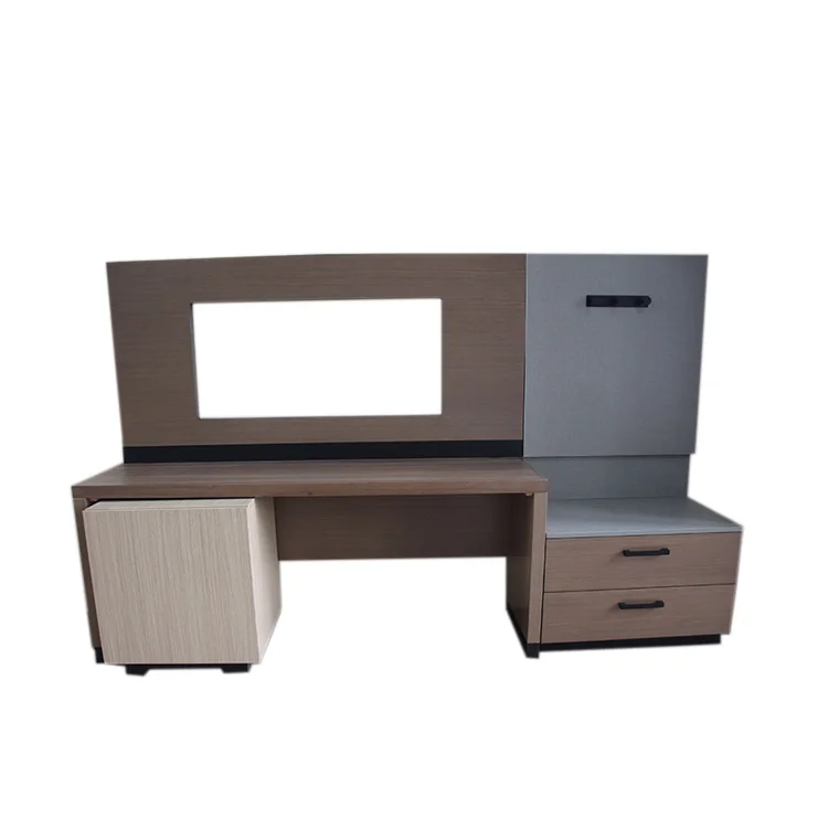 Holiday inn Suites Hotel Furniture Commercial Business Desk TV Panel Wardrobe Luggage Bench Hotel TV Cabinet Set