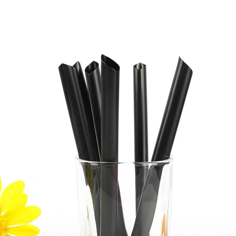 Atops 6mm 8mm 10mm 12mm black plastic straw plastic  drinking  straws