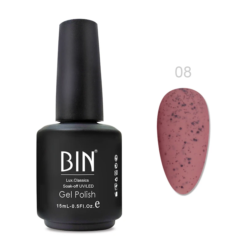 15ML BIN OEM Sandy Sugar UV Gel Polish sand glitter marble ink with red color