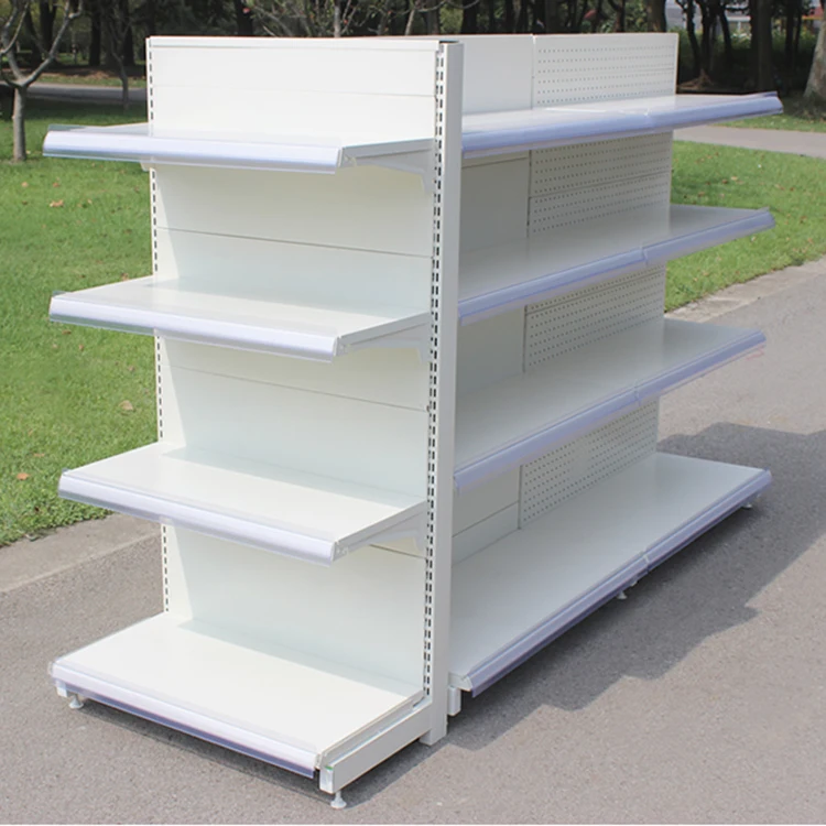 double side metal gondola supermarket book shelf