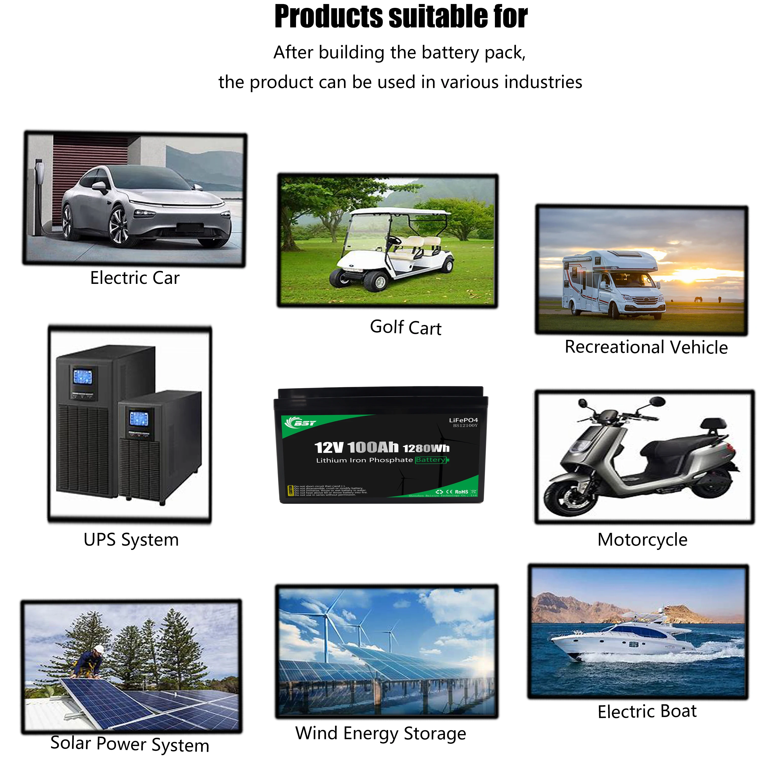 CN Stock Lifepo4 12 В 100Ah 150Ah 200Ah 230Ah 300Ah 400Ah 100 200 300 Ah 12V200ah 12V100ah 24 12V 24V литий-ионный аккумулятор