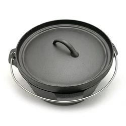 High quality stock pot & frying pot outdoors camping hanging cast iron dutch pot set