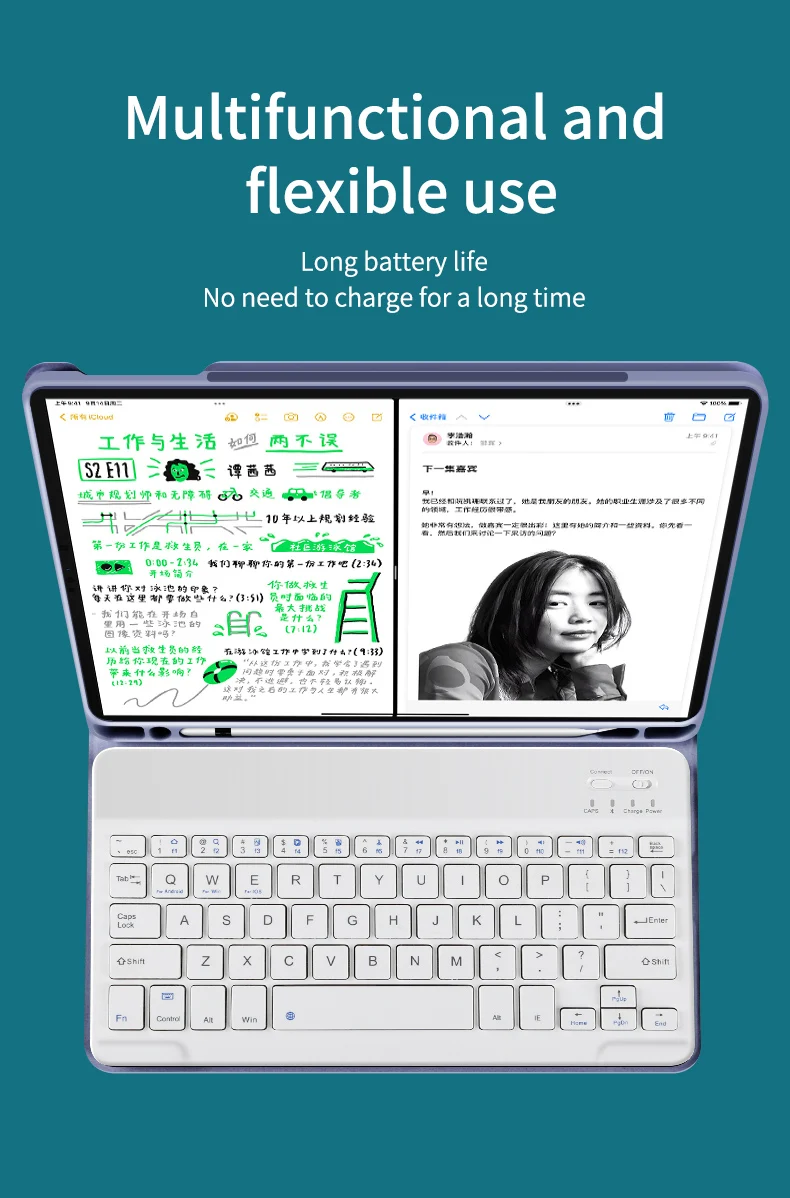 Smart Tablet Cases with BT Mini Keyboard Pen Slot Flip Leather Covers For Tablets For iPad 9.7 Air 2017/2018 Foldable Holder