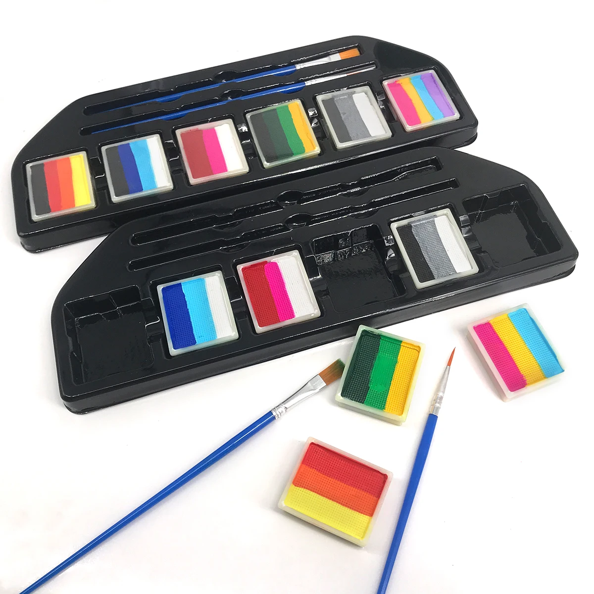 Rainbow Face Paint Set Stencil makeup kid stencil tattoo body art water based multi colors face painting Palette