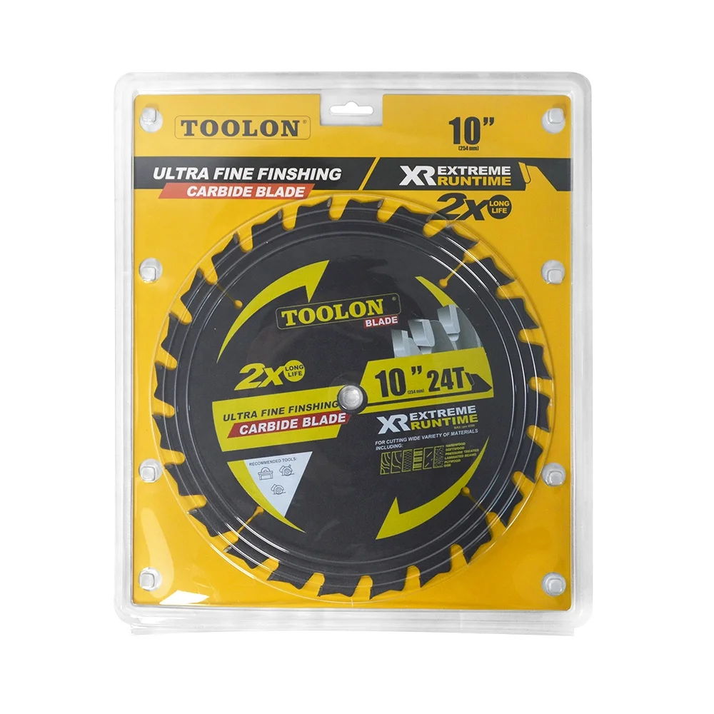 Wood Cutting Blades 10 Inch 24 Teeth TCT Saw Blade Tungsten Carbide Tipped
