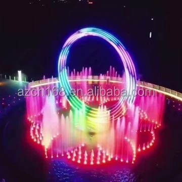 Big O Sculpture Outdoor Decoration Music Dancing Fountain Multimedia Water Fountain With Floated Platform