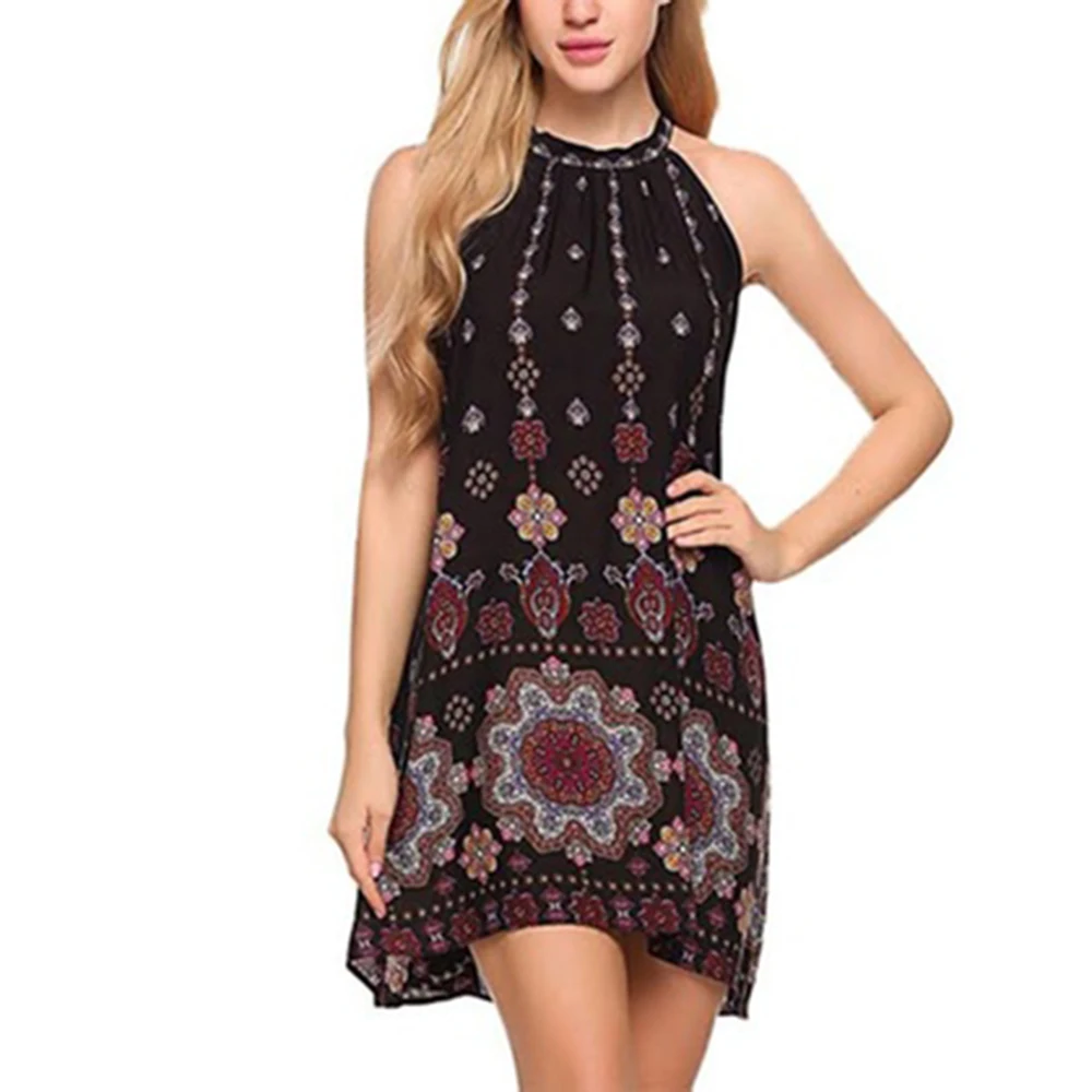 
Women is Printed Halter Summer Dress Comfortable fit Form-flattering dress Great for any occasion 