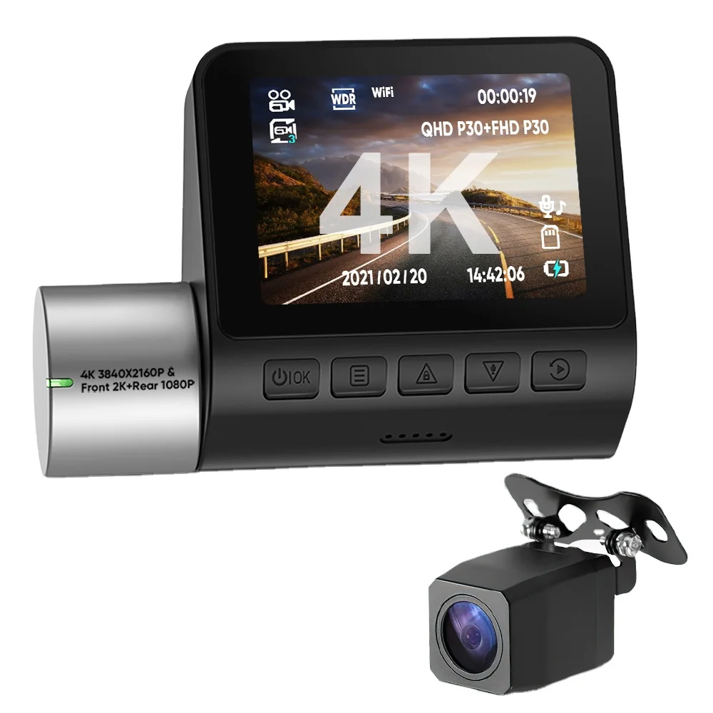 AD305 Car Dash Camera Ash Cam Front And Rear 4K Camera Record Android Auto Display With Dashcam