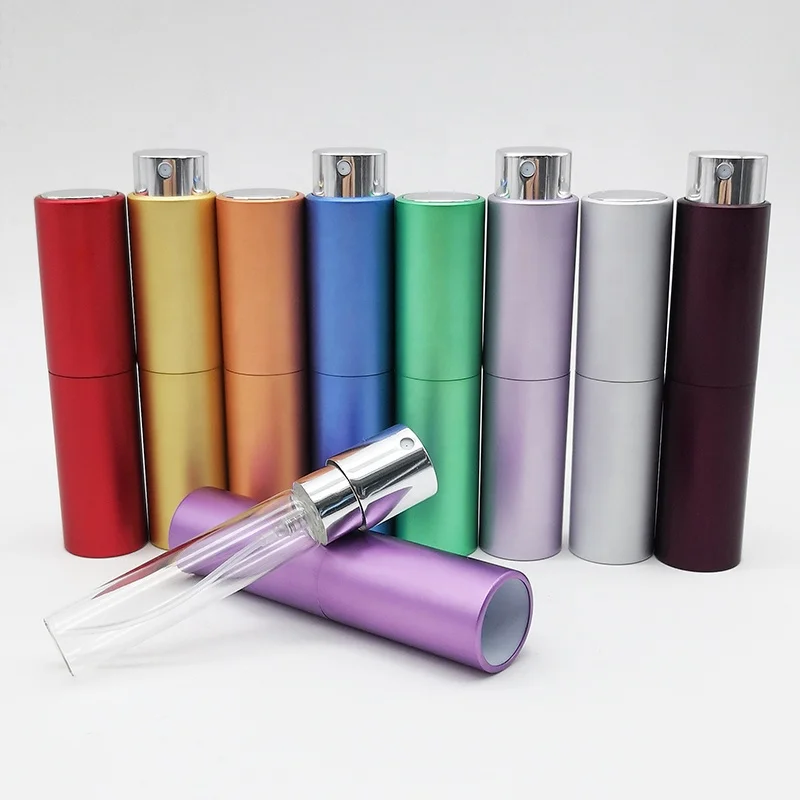 Free Sample 4ML 5ML 8ML 10ML Cosmetics 15ML 20ML 25ML 30ML Mini Aluminum Empty Twist Up Refillable Perfume Atomizer