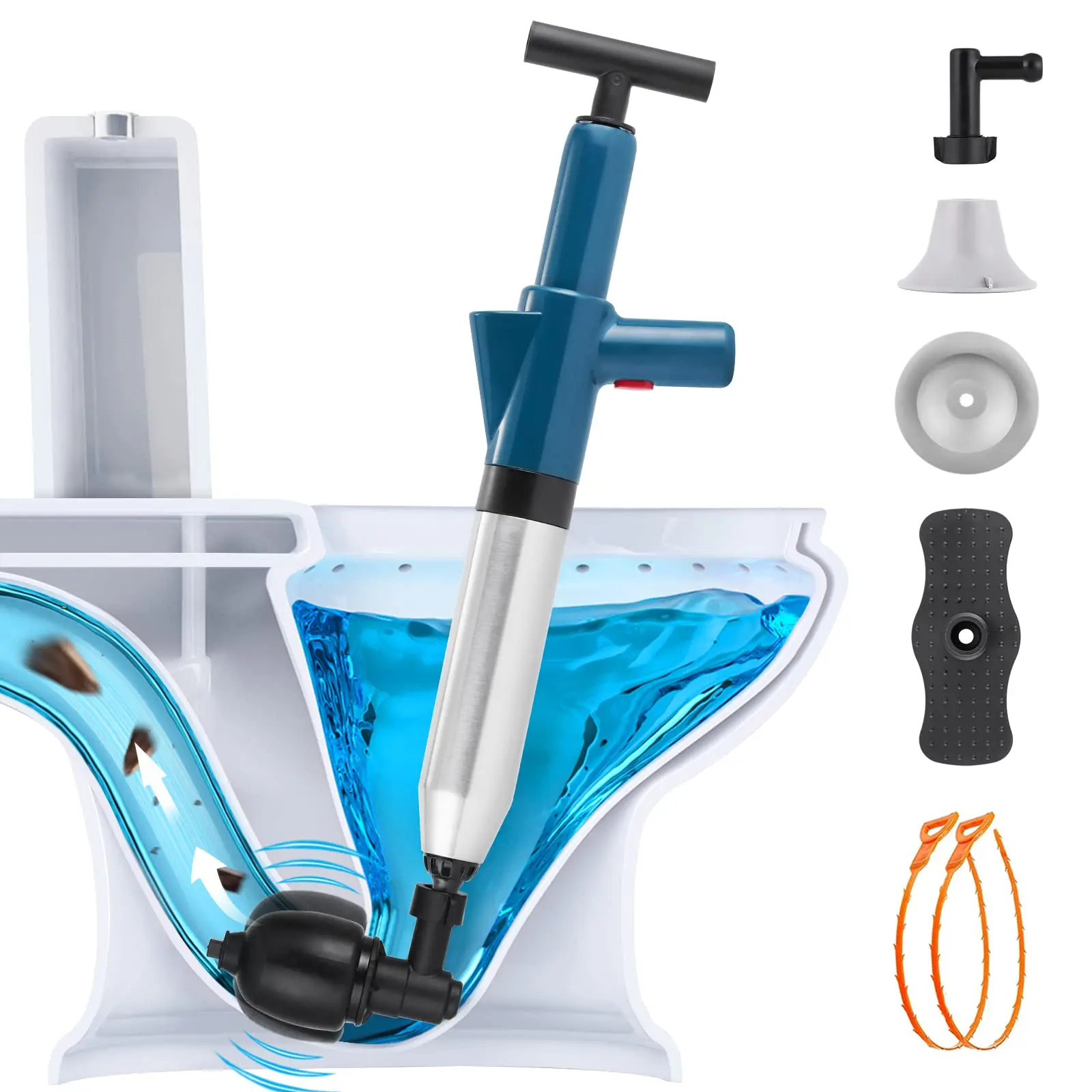 Sewer Pipe Dredger Air Drain Blaster Dredge Clog Remover High Pressure Drain Plunger Toilet Plunger