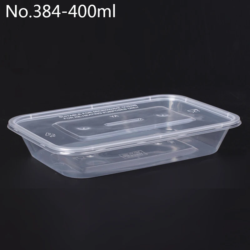 400ml Takeaway Microwavable Bento Storage Lunch boxes heated no spill disposable pp plastic container