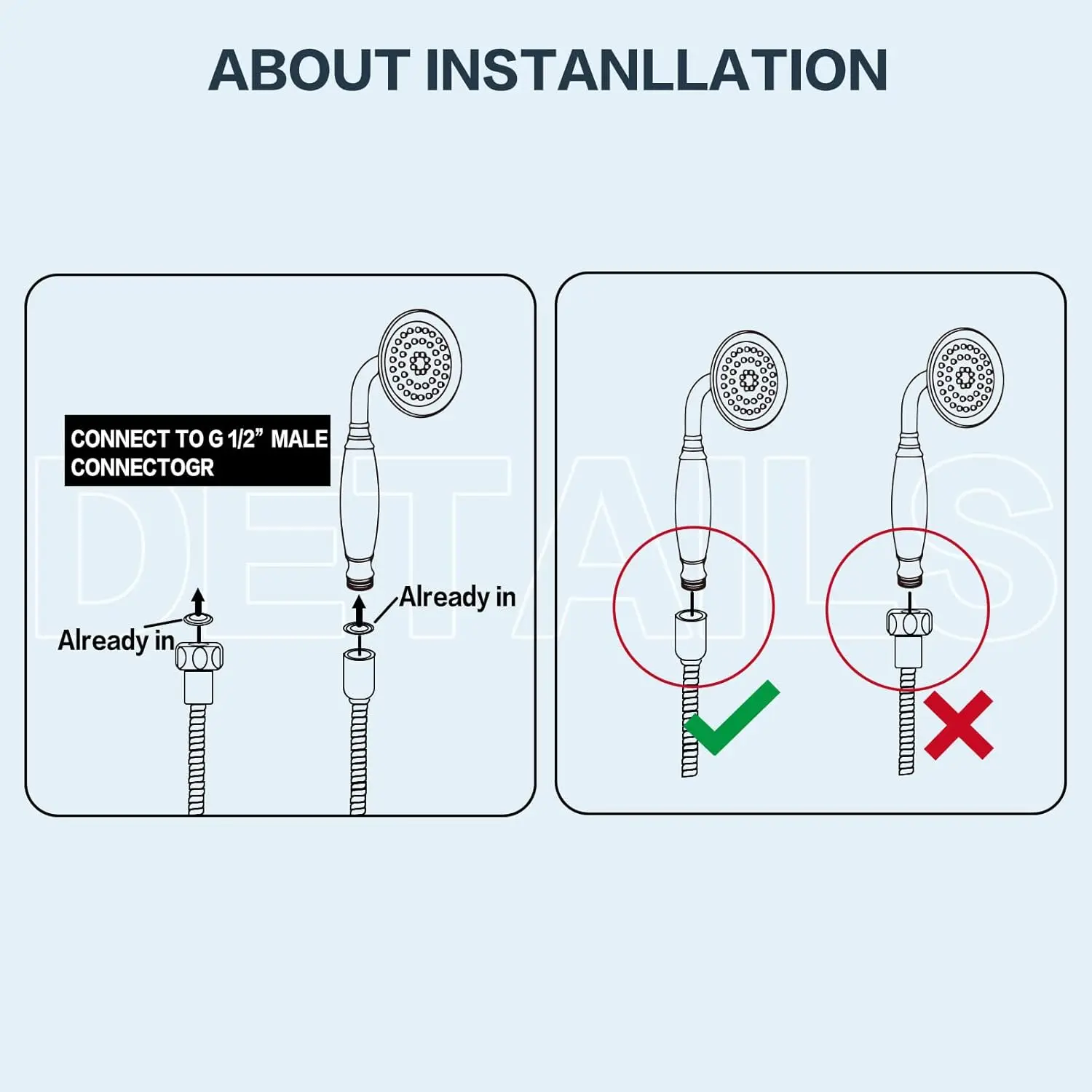 Rose gold Shower Telephone Shaped Brass Ceramic Shower Head set