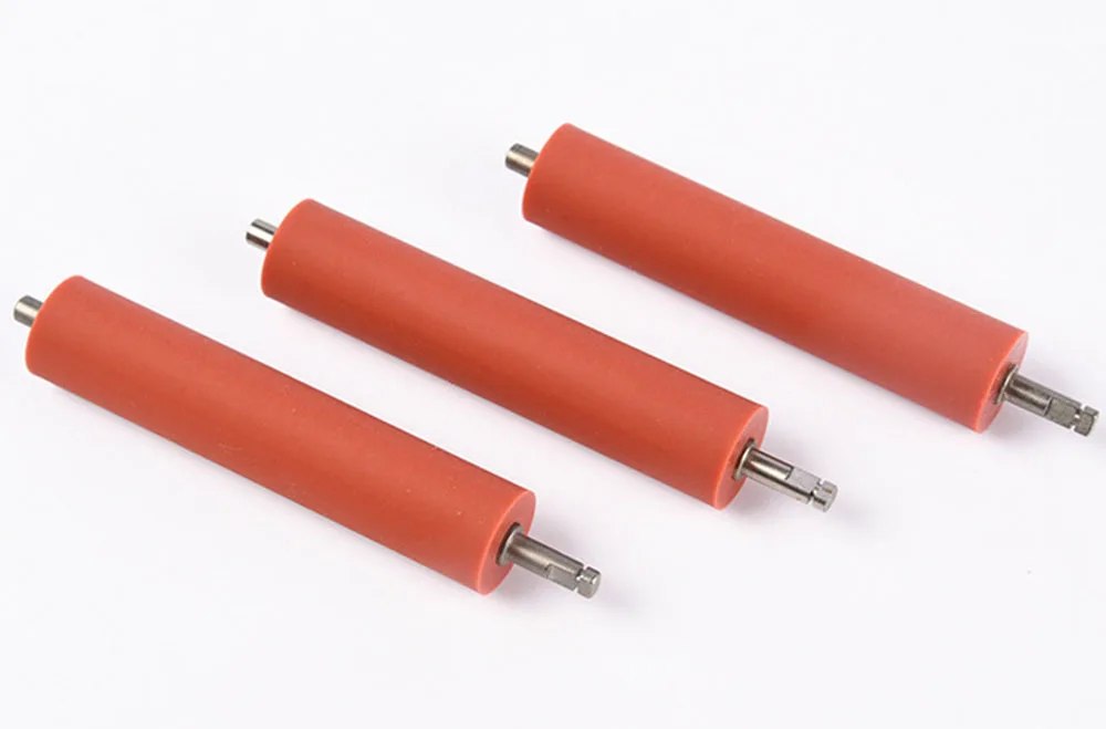 OEM High Precision Printer Stainless SUS 303 Platen Shaft Silicone Rubber Roller Supplier For Printing Machine