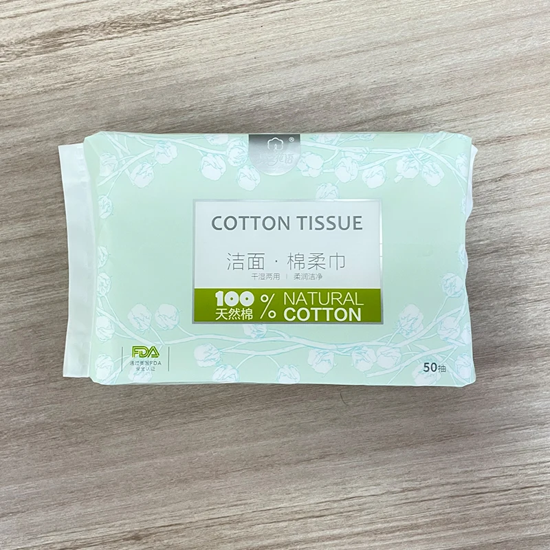 100% Cotton Face Towel Tissue Rolls Paper Baby Wet Dry Tissues Make Up Removing Ultra Soft Disposable Facial Tissues