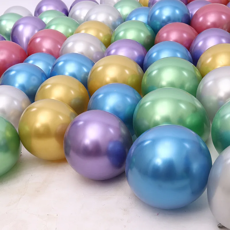 12 inch Thick Metallic Rose Gold Latex Balloons Chrome Latex Balloons For Birthday Party Decoration