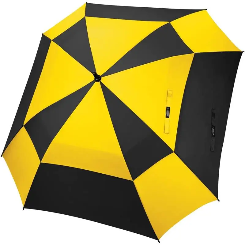 PinGao Extra Large Golf Umbrella 62 inch Vented Square Umbrella Windproof Auto Open Double Canopy Oversized Stick Umbrella