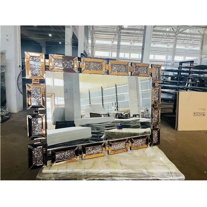 Modern Simple Golden Color 3D Mechanic Wall Clock Resin MDF Crystal Home Decoration for Living Room