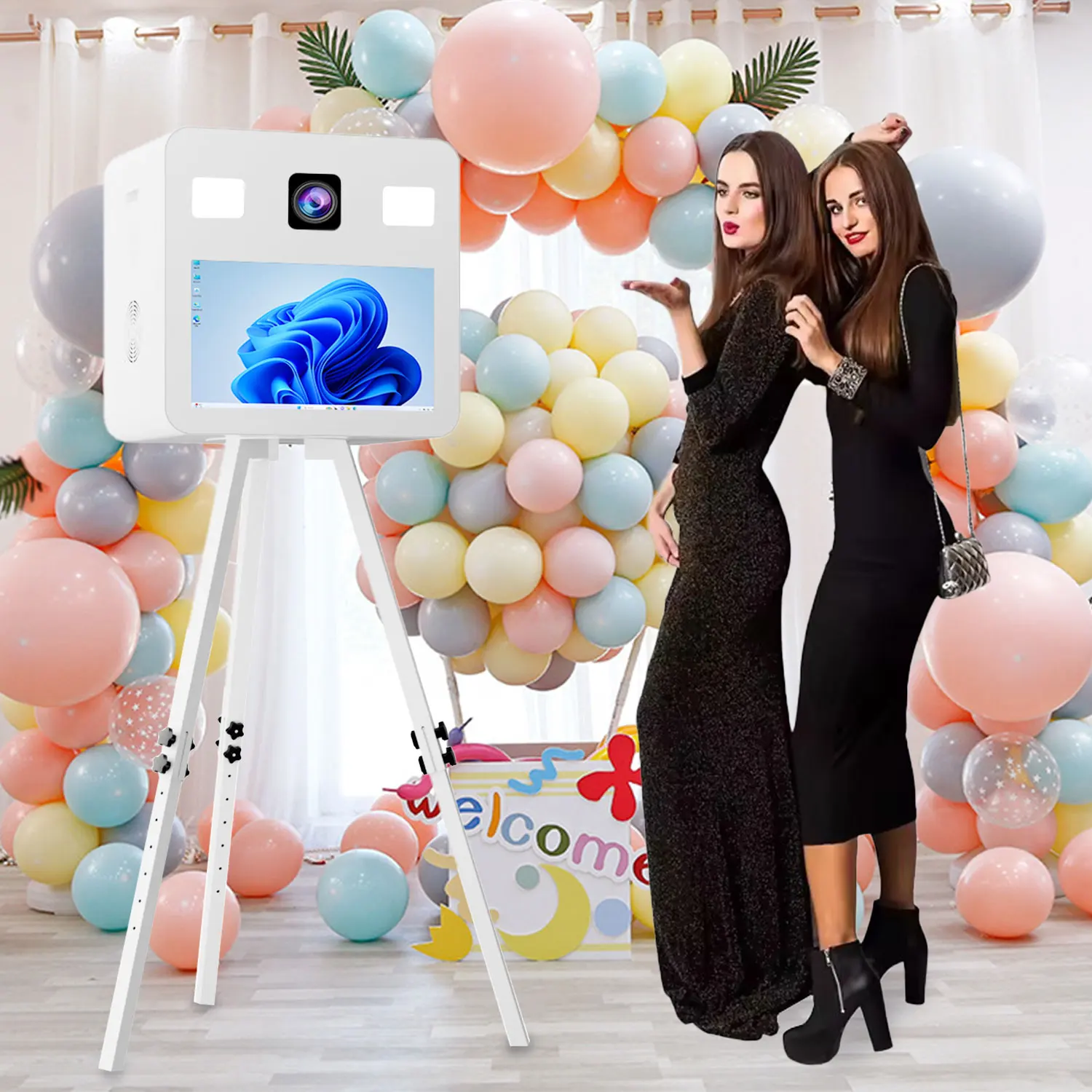 2025 New Selfie Dslr Photo Booth Machine 15.6 Inch Lcd Touch Screen Poto Box Printer Camera Kiosk Dslr PhotoBooth