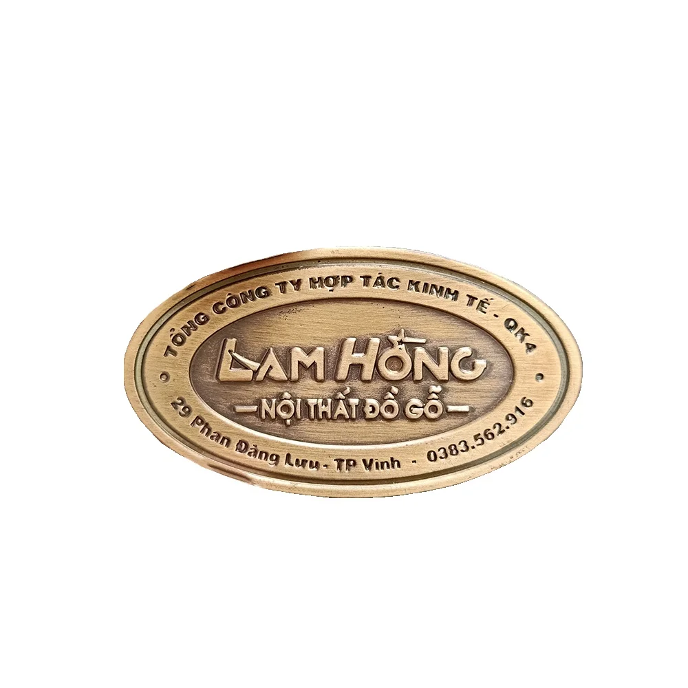 
Made in Vietnam customize logo free design Antique Copper Lable mental business Card Lable Antique Copper Lable 