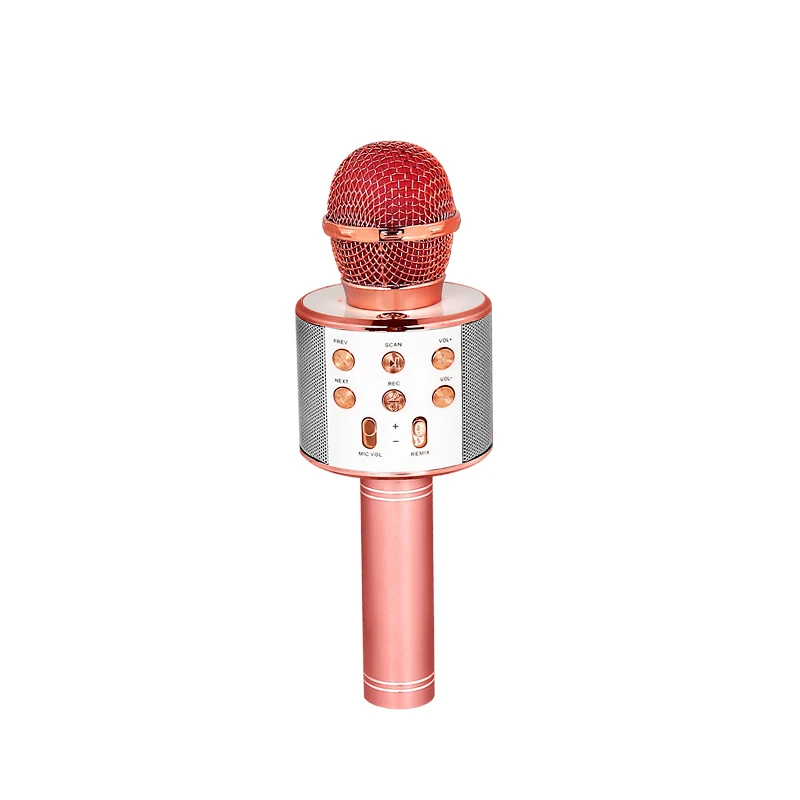 Hot sale  BT WS-858 Microphone  Home Party WS858 Karaoke With BT Speaker MIC Support TF/USB/MP3Wireless Microphone Handheld