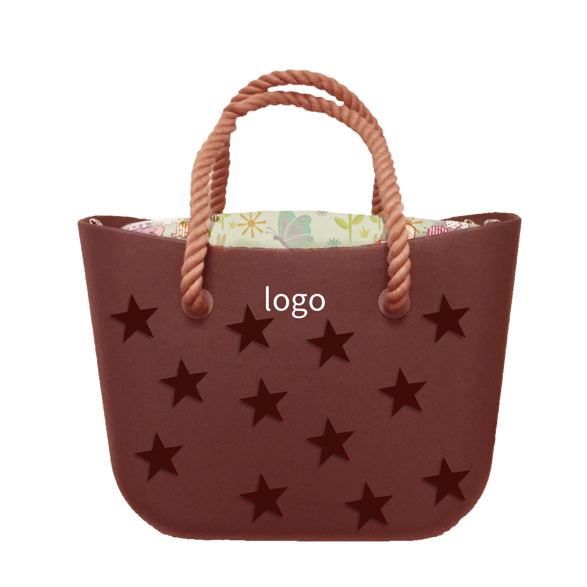 JHL  New Design EVA Star Shape Cutout Cute Strap Braided Rope Bag For Woman Custom Logo Design Travel Storage Bag For Family