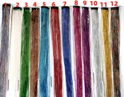 50cm Hair Tinsel Clip In Hair Tinsel Extension 15 Colors