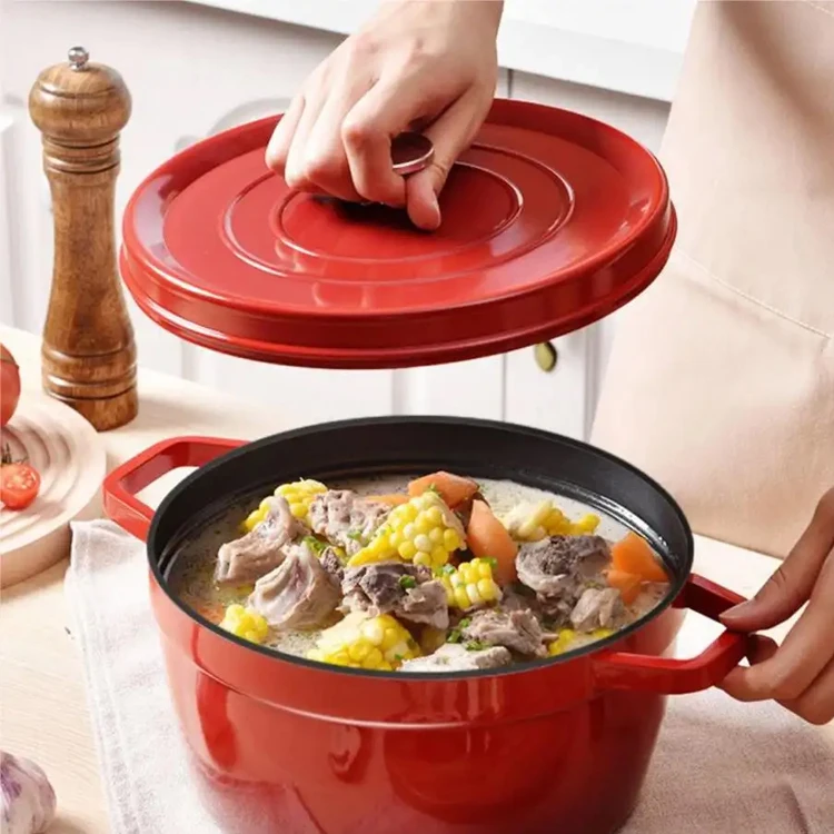 10/14cm Multicolor Mini Double Ear Soup Pot Stockpot non stick Cooking Saucepan Cookware Ename Cast Iron Casserole Pots