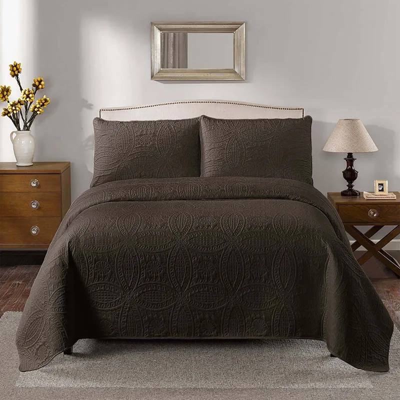 Colchas Para Cama OEM ODM 3 Psc Set Prewashed Durable Plain King Chinese Quilts Bedding Bedspreads