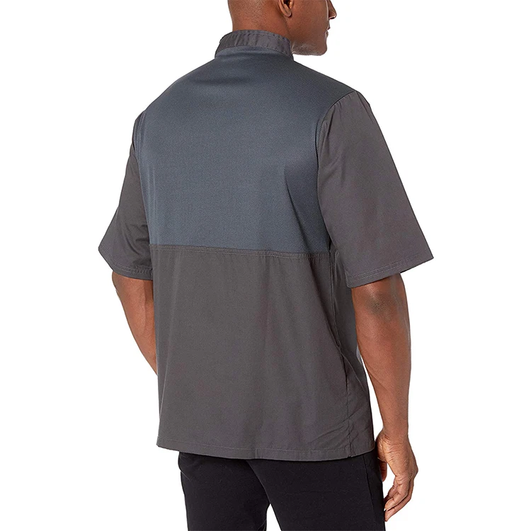 Latest Design High Quality Japanese Restaurant Sushi Pizza Chef Cook Uniform with Fabric Covered Buttons Coats for Sale