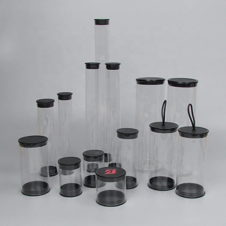 Custom Transparent Durable Plastic Tube Cylinder Packaging for Golf ball Table Tennis Balls Charger Cable Cylinder Packaging