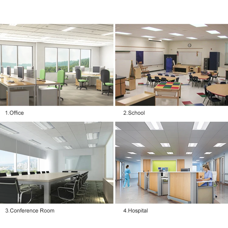 Indoor Lighting 5 Years Warranty Hospital Office 24w 36w 40w 50w Recessed Led Troffer Light