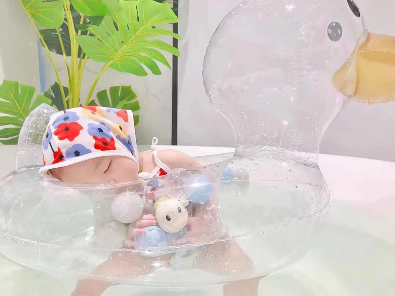 
Inflatable Transparent duck baby float seat 