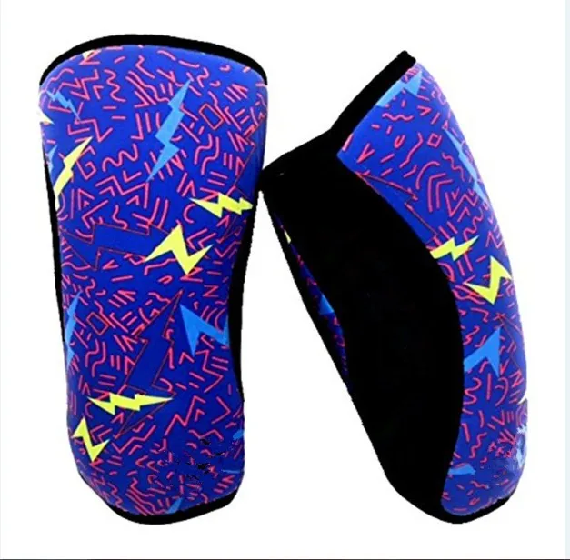 Customized Logo Size Weightlifting Powerlifting Compression Neoprene Knee Sleeves 7 mm