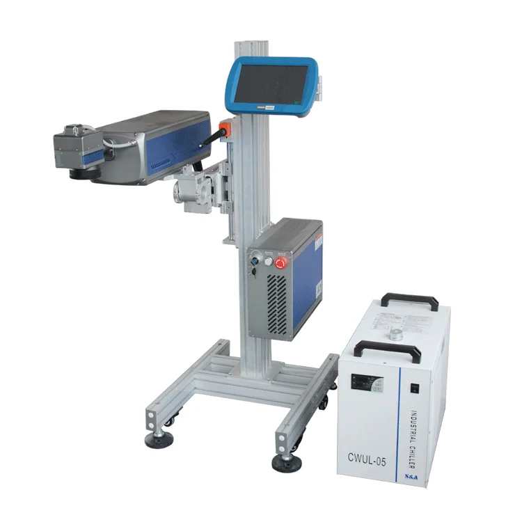 3W 5W UV Flying Online Laser Printer for Label Printing Expiry Date Barcode Serial Number