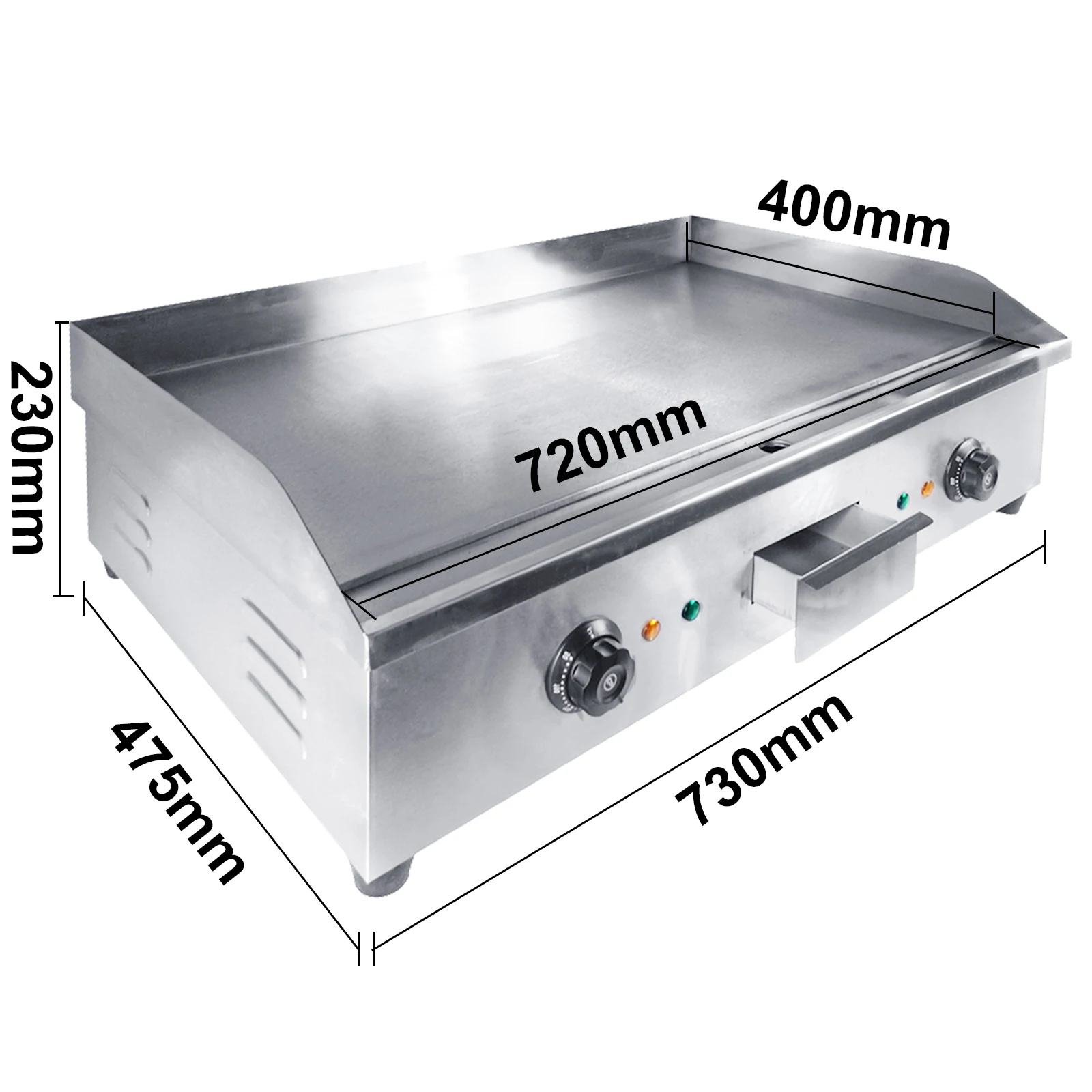 New Product Commercial Electric Griddle Adjustable Thermostatic Control Flat Top Grill Hot Plate Counter Top Grill