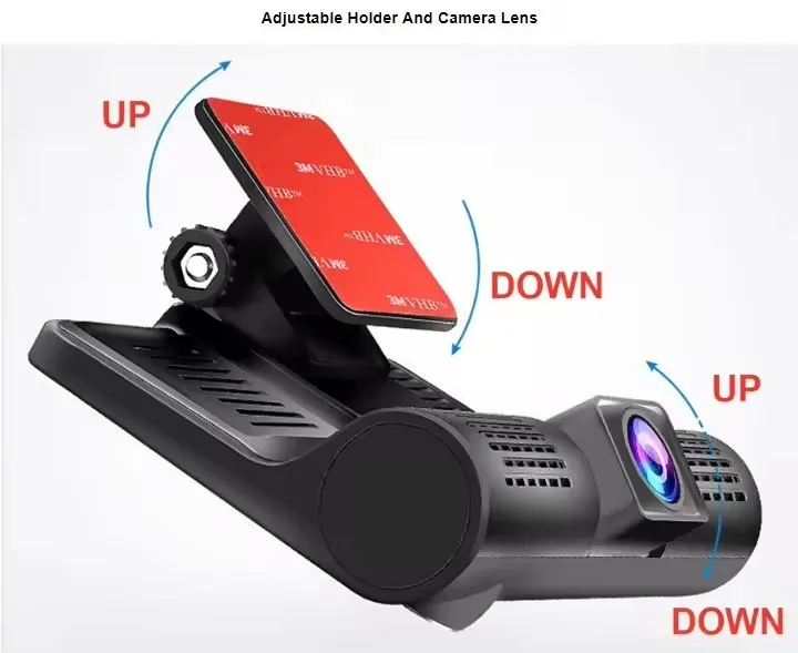 Efficient 3 Cameras Lens Dual Lens Video Recorder Car DVR System