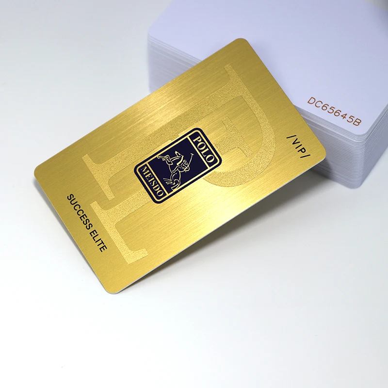 Под заказ матовое золото RFID NFC визитная карточка PVC пластик