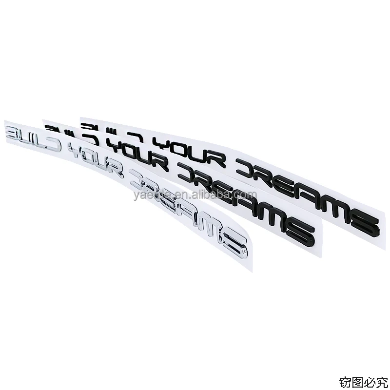 Class Car Styling Refitting Fender Trunk Nameplate Logo Sticker ABS Letters Emblem Build Your Dreams Trunk For BYD