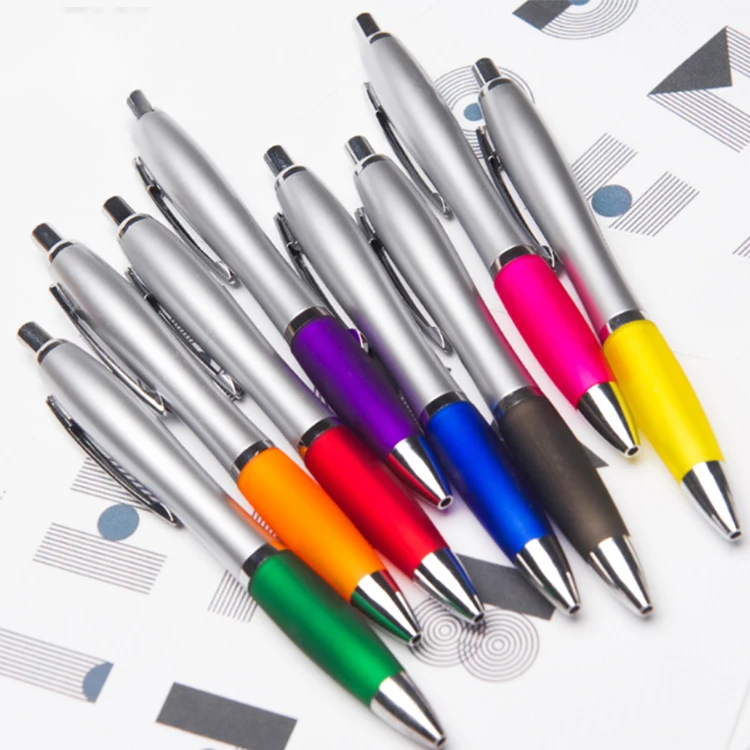 NPPL-016  custom logo personalized ballpoint pen rubber grip promotion plastic ball pen