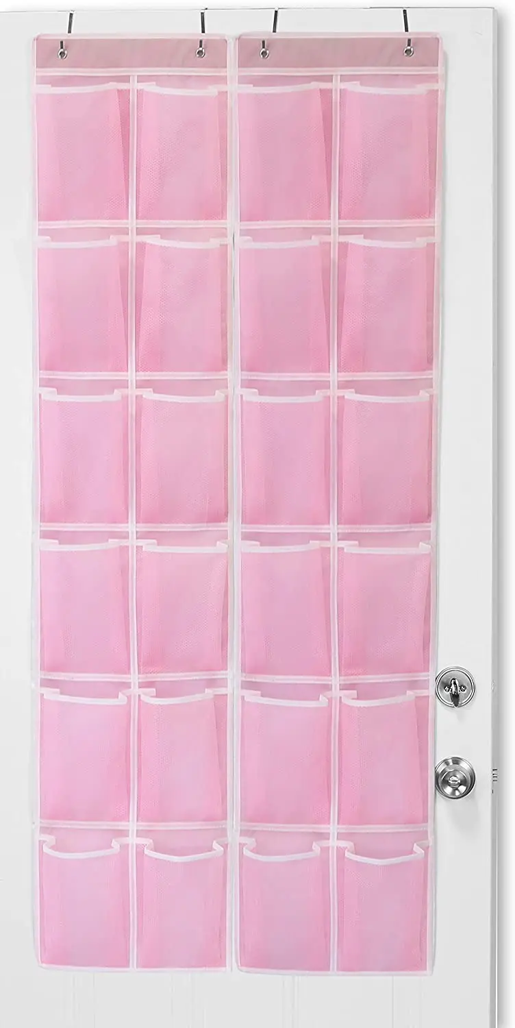customization Hot sale  Pockets Hanging Shoe Rack for Door Clear Over the Door Shoe Organizer with Hooks for Closet Home