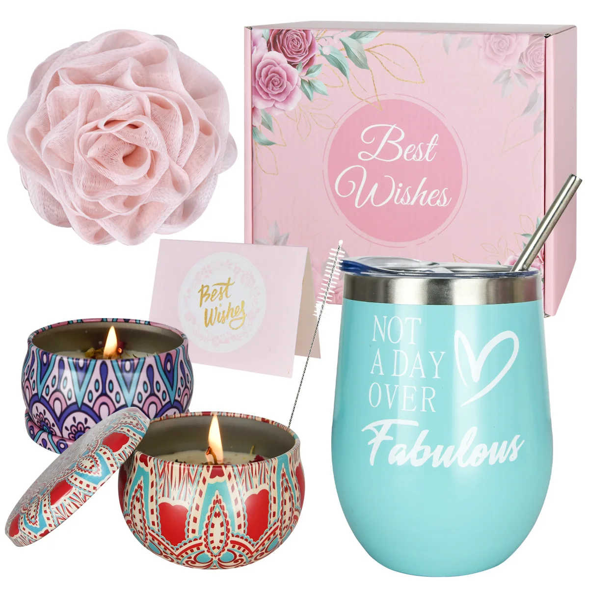 Wholesale Spa Gift Baskets Vacuum cup Candle Gift set Thank You Relaxing Self Care Get Well Soon Women Holiday Gift Set