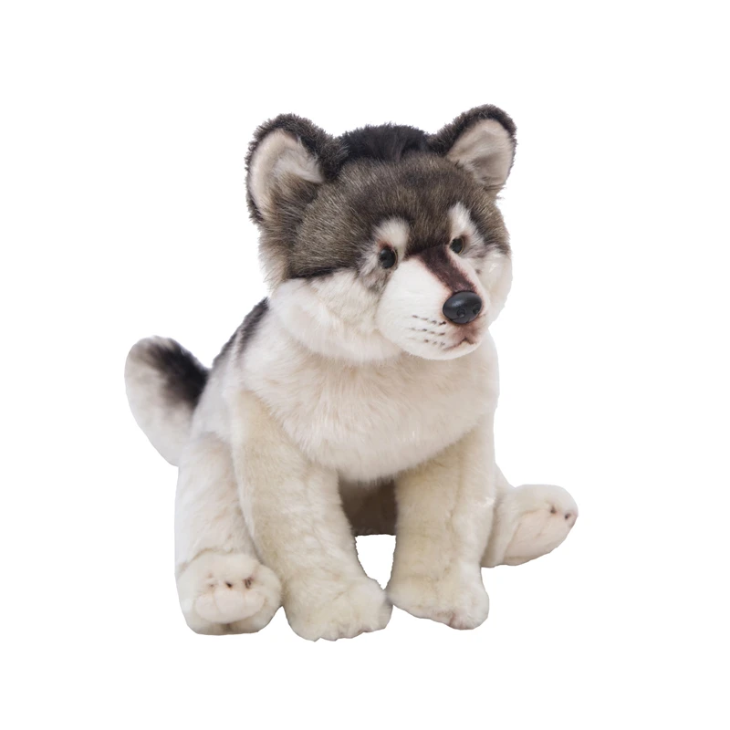 China Import Toys Cute Soft Plush Wolf Stuffed Animal Comforter For Birthday Or Party Embroidered Logo