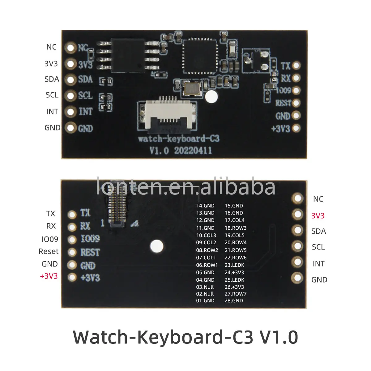 Watch-Keyboard-C3 V1.0 ESP32-C3 T-Watch Expansion Module QWERTY BT Wireless MINI Small Keyboard Development Board