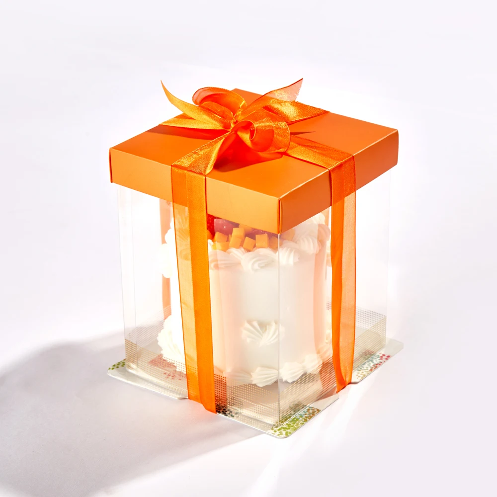 Wholesale Cheap High Quality Cake Box Plastic Birthday Custom Transparent Cake