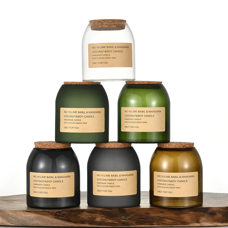 China Factory Price 13oz 15oz Empty Luxury Unique Candle Container Candle Glass Jar With Cork Lid