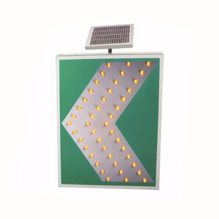 Solar Power Blinking Warning Light Left Turn Only Traffic Sign