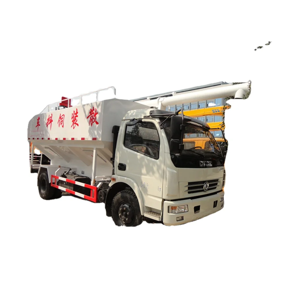 dfac 5 ton 6 ton 7 ton bulk poultry feed trucks, bulk feed discharge truck, bulk feed transportation truck